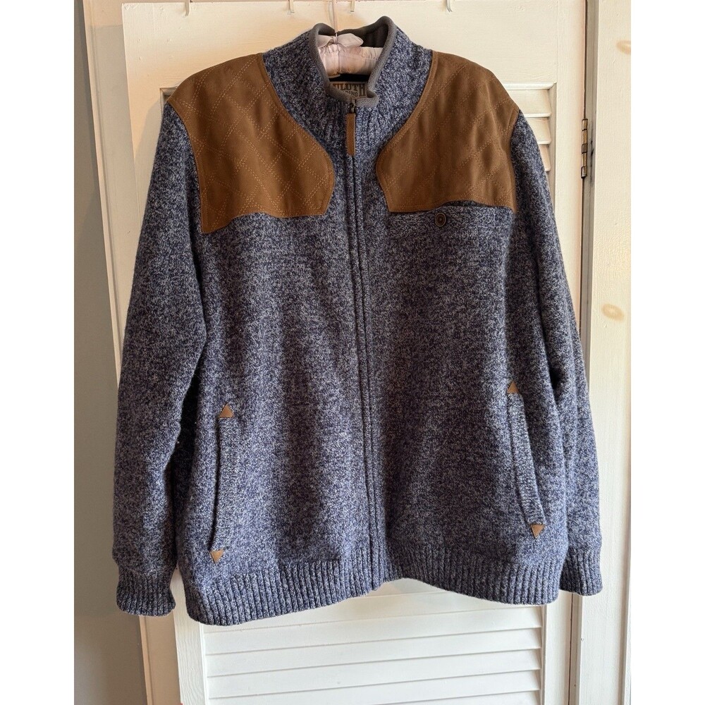 Duluth Trading Co Shetland Wool Sweater Jacket Mens 2XL Cabincore Heritage Lined